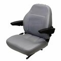 Aftermarket Replacement Gray Seat w/armrests Fits Exmark, Fits Toro Zero Turn Mowers SEQ90-0572